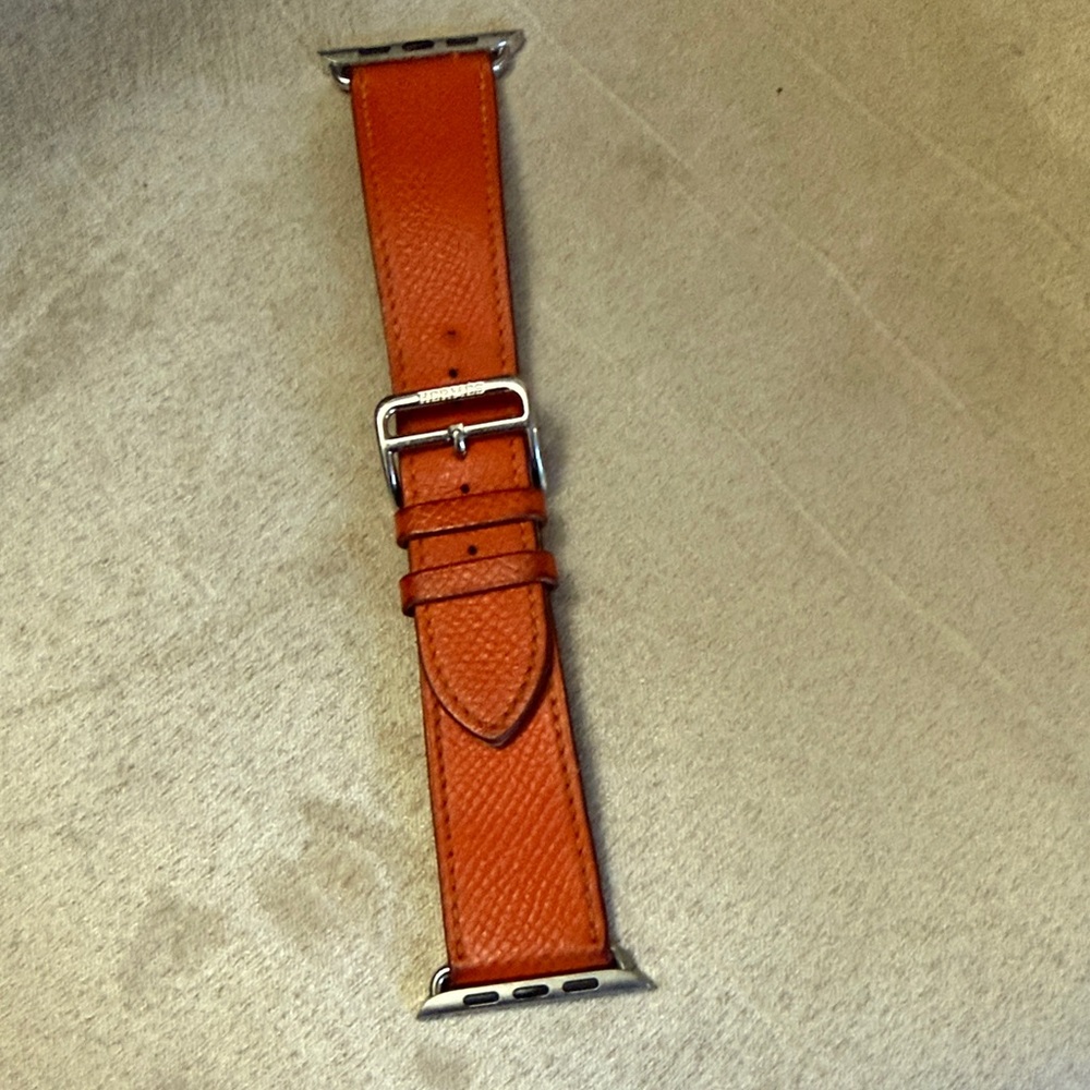 Hermes Orange Leather Watch Strap